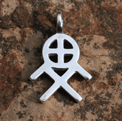 SUN AND HEAVENLY HORSES SYMBOL, SILVER PENDANT - PENDANTS