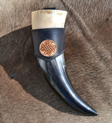 CELTIC KNOTS, LEATHER HORN HOLDER - DRINKING HORNS