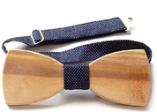 WOODEN BUTTERFLY BOW TIE, BLUE, SILK - TIES, BOW TIES, HANDKERCHIEFS