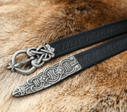 BORRE VIKING BELT EMBOSSED BLACK - BELTS