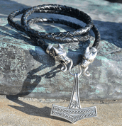 THOR'S HAMMER, ROMERSDAL, NECKLACE, STERLING SILVER 925, 22 G. - PENDANTS - HISTORICAL JEWELRY
