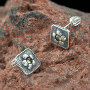 MYRNA, BOUCLES D'OREILLES, OLIVINE, ARGENT - BOUCLES D'OREILLES - BIJOUX HISTORIQUE