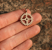 COG WHEEL, BRONZE PENDANT - PENDANTS, NECKLACES