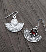 AZTEC, SILVER EARRINGS AG 925, GARNET - EARRINGS