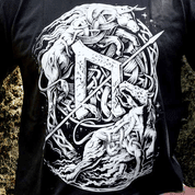 URUZ - FUTHARK COLLECTION, MEN'S T-SHIRT, BLACK AND WHITE - PAGAN T-SHIRTS NAAV FASHION