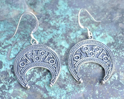 LUNULA, GRANDES BOUCLES D'OREILLES MORAVES, ARGENT 925 - BOUCLES D'OREILLES - BIJOUX HISTORIQUE