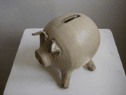 PIG CERAMIC MONEY BOX - TRADITIONAL CZECH CERAMICS