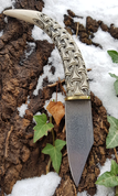 HAUKUR, FORGED KNIFE - SEAX, DAMASCUS STEEL - DAMASCUS STEEL KNIVES