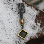 GABRETA, PENDENTIF EN ARGENT AVEC MOLDAVITE - BIJOUX À MOLDAVITES TCHÈQUES