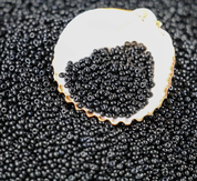 CZECH ROCAILLE SEED BEADS, OPAQUE BLACK 10/0 - ROCAILLES CZECH GLASS BEADS