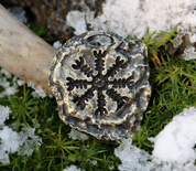 ÆGISHJÁLMUR - HELM OF AWE, MAGICAL AMULET, ICELAND, ZINC ANTIQUE BRASS - VIKING PENDANTS