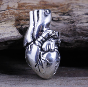 HEART, ANATOMICAL HUMAN, PENDANT, STERLING SILVER - MYSTICA SILVER COLLECTION - PENDANTS