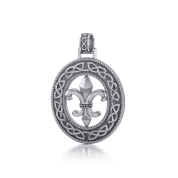 FLEUR DE LIS, CELTIC KNOTS, AG 925, 12 G - ANHÄNGER - SCHMUCK, SILBER