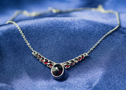 LORINA, GARNET, CZECH JEWEL, NECKLACE - GARNET JEWELRY - CZECH MADE