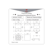 TI2201 TITANIUM ALLOY BACKPACKING WOOD STOVE - TITANIUM EQUIPMENT