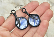 BLUE AND WHITE GLASS EARRINGS - FANTASY JEWELS