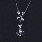 BIFRÖST, MARTEAU DE THOR, FORGÉ, COLLIER EN CUIR - INSPIRATION NORDIQUE ET VIKING