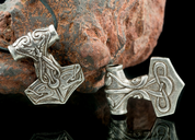 TÓR, THORS HAMMER, PENDANT, ZINC, ANTIQUE SILVER - VIKING PENDANTS