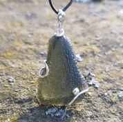 SELENE PENDENTIF À MOLDAVITE TCHÈQUE EN ARGENT - BIJOUX À MOLDAVITES TCHÈQUES