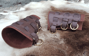 LEATHER BRACERS WITH BUCKLES, BROWN - LEATHER ARMOUR/GLOVES