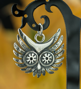 HIBOU, TÊTE, PENDENTIF, ARGENT - PENDENTIFS