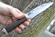 HALDOR, FORGED VIKING KNIFE, BRONZE, WALNUT - KNIVES