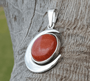 LUNA AND SUN, PENDANT, STERLING SILVER AND JASPER - PENDANTS