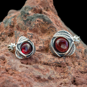 MOLLY, EARRINGS, GARNET, SILVER - EARRINGS WITH GEMSTONES, SILVER