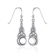 MOON, KNOTTED SILVER EARRINGS - OHRRINGE