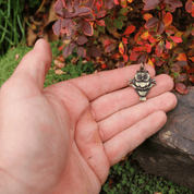 OWL ON BRANCH, AMULET, ZINC ANT. BRASS - ANIMAL PENDANTS