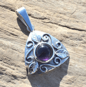 BOUDICCA, STERLING SILVER PENDANT WITH AMETHYST - MYSTICA SILVER COLLECTION - PENDANTS