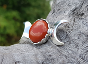 THREE MOON, PENDANT, STERLING SILVER AND JASPER - PENDANTS