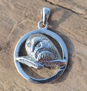 OWL, STERLING SILVER PENDANT - PENDENTIFS