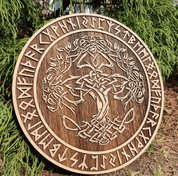 TREE OF LIFE - RUNES WALL DECORATION 45CM OAK - WOODEN STATUES, PLAQUES, BOXES