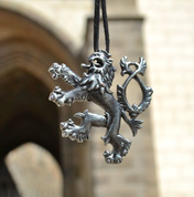 HERALDIC TWO-TAILED LION, PENDANT, SILVER PLATED - ANIMAL PENDANTS