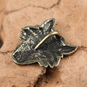 VUK, WOLF HEAD PENDANT, ZINC, ANT. BRASS - VIKING PENDANTS