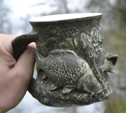 FISH - CARP AND PERCH, CERAMIC MUG, CUP - HUNTING-THEMED CERAMICS, ANIMALS