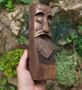 ODIN, CARVED WOODEN STATUE - WOODEN STATUES, PLAQUES, BOXES