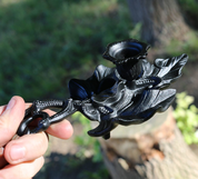 CANDLE HOLDER - LEAF, CAST IRON - CANDLESTICKS, FORGED CANDLE HOLDERS