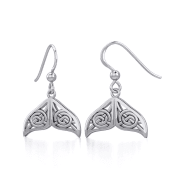 CELTIC KNOTWORK WHALE TAIL SILVER EARRINGS - OHRRINGE