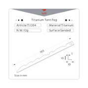 TI1204 TITANIUM TENT PEG - TITANIUM EQUIPMENT