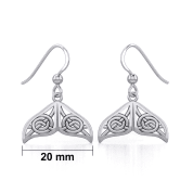 CELTIC KNOTWORK WHALE TAIL SILVER EARRINGS - BOUCLES D'OREILLES - BIJOUX HISTORIQUE