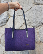 BRID SHOULDER BAG, PURPLE, WOOL - WOOLEN HANDBAGS & BAGS