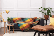 JEWEL CHECK MOHAIR THROW, MOHAIR, WOOL - COUVERTURES ET CHÂLES EN LAINE D'IRLANDE