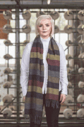 FALL THICK STRIPE SCARF, FOXFORD, IRELAND - WOOLEN BLANKETS AND SCARVES, IRELAND