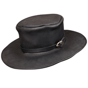 CHAPEAU EN CUIR, NOIR - MASQUES EN CUIR