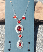 HESTIA, NECKLACE, RED GLASS - BIJOUTERIE FANTAISIE