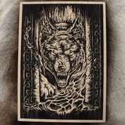 FENRIR - FREEDOM WALL DECORATION OAK 32X46CM - WOODEN STATUES, PLAQUES, BOXES