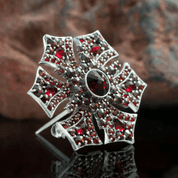 GOTHICA, GARNET, CZECH JEWEL, STERLING SILVER - BROOCHES AND BUCKLES