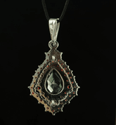 MOLDAU, MOLDAVITE, GARNET, SILVER PENDANT - MOLDAVITES, CZECH